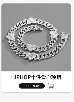 Cross-border explosions hip-hop full diamond necklace diamond Joker 12mm with diamond high sense Cuban chain jewelry wholesale
