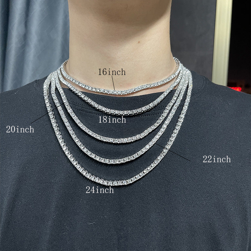 Cross-border explosions hip-hop full diamond necklace diamond Joker 12mm with diamond high sense Cuban chain jewelry wholesale