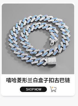 Cross-border explosions hip-hop full diamond necklace diamond Joker 12mm with diamond high sense Cuban chain jewelry wholesale