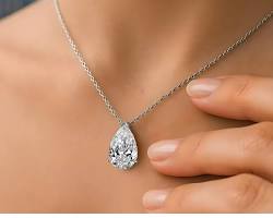 Pear Shaped Moissanite Pendant