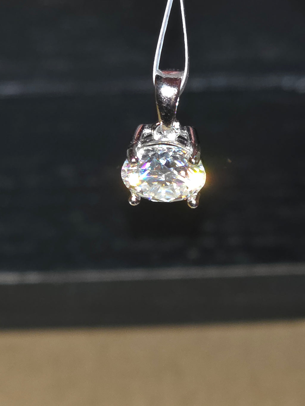 2 Carat Moissanite 8MM Pendent on Sterling Silver